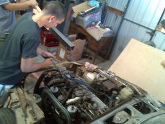 motor is ready to come out after the gear box was finaly unbolted