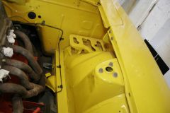 dent in strut tower to make room for RB turbo