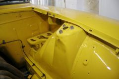 dent in strut tower to make room for turbo on previous RB engine