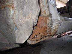 Rust at front of sill