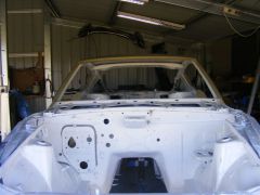 Engine bay in primer