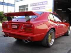 Rear End view. Bumper moulded onto the rear and custom made rear spoiler.