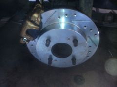 Project 240Z Brake, Rear Brake caliper installed.